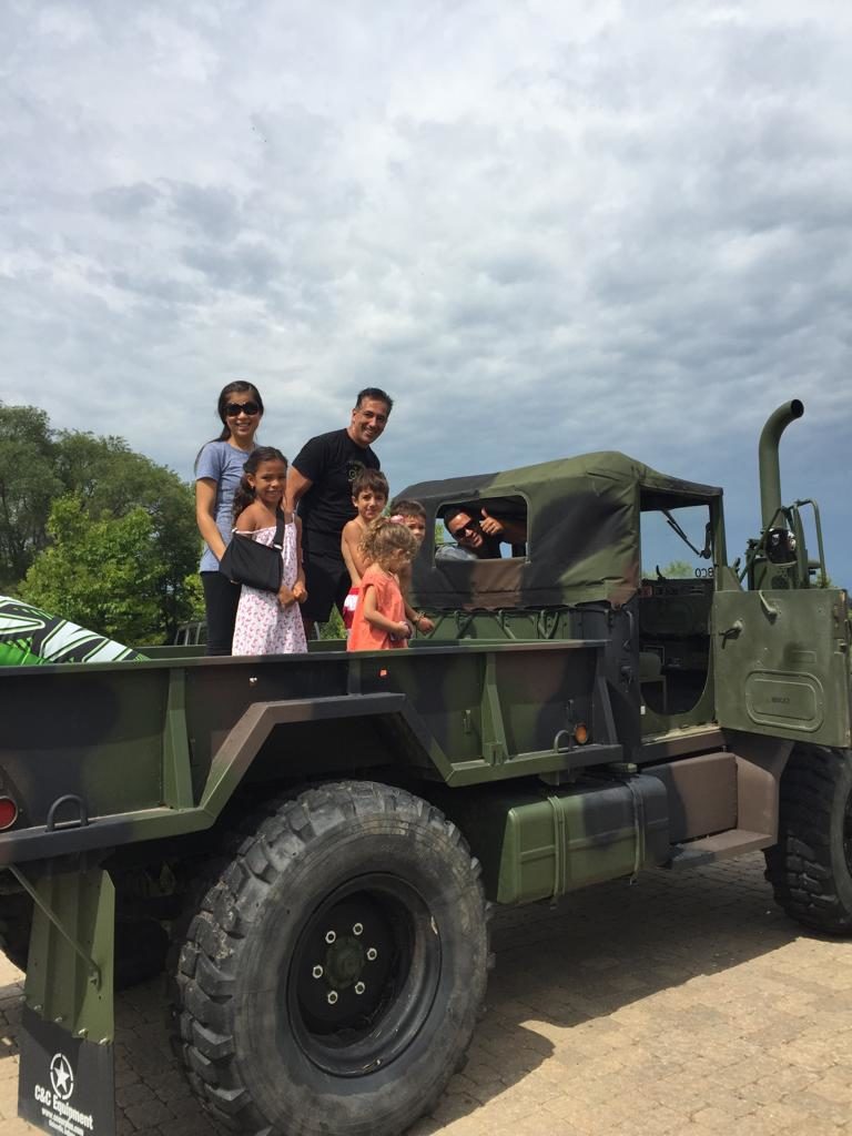 Tony Gonzalez' family driving the Akradi army truck